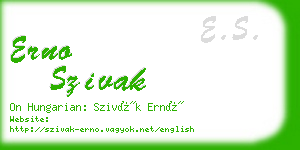 erno szivak business card